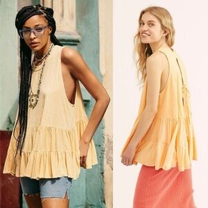 Free People Right On Time Tunic Orange size Small